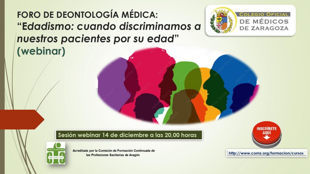 Foro de Deontología: Edadismo: cuando discriminamos a nuestros pacientes por su edad (sesión webinar)